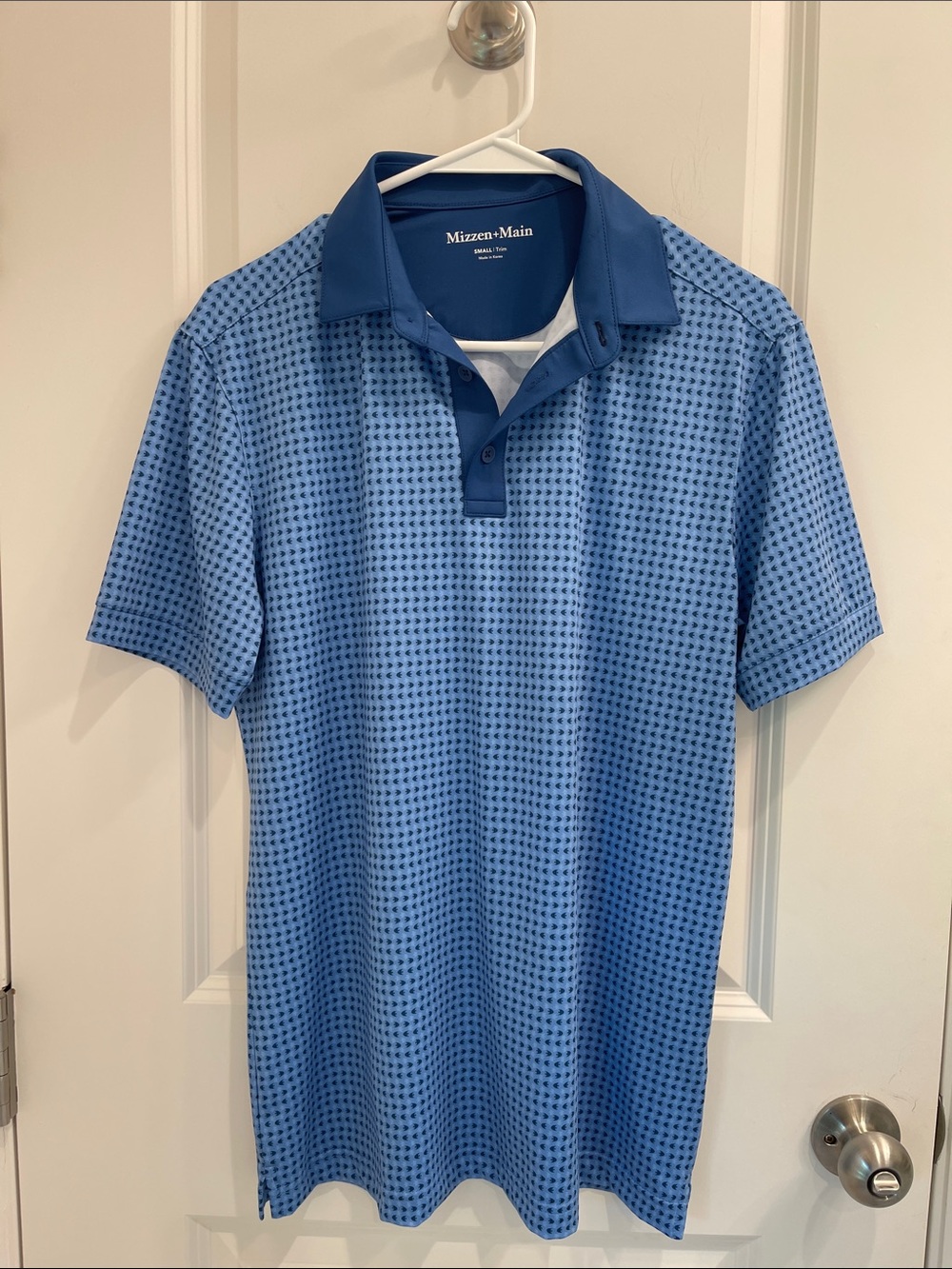 Mizzen+Main Light and Dark Blue Micro-Pattern Polo